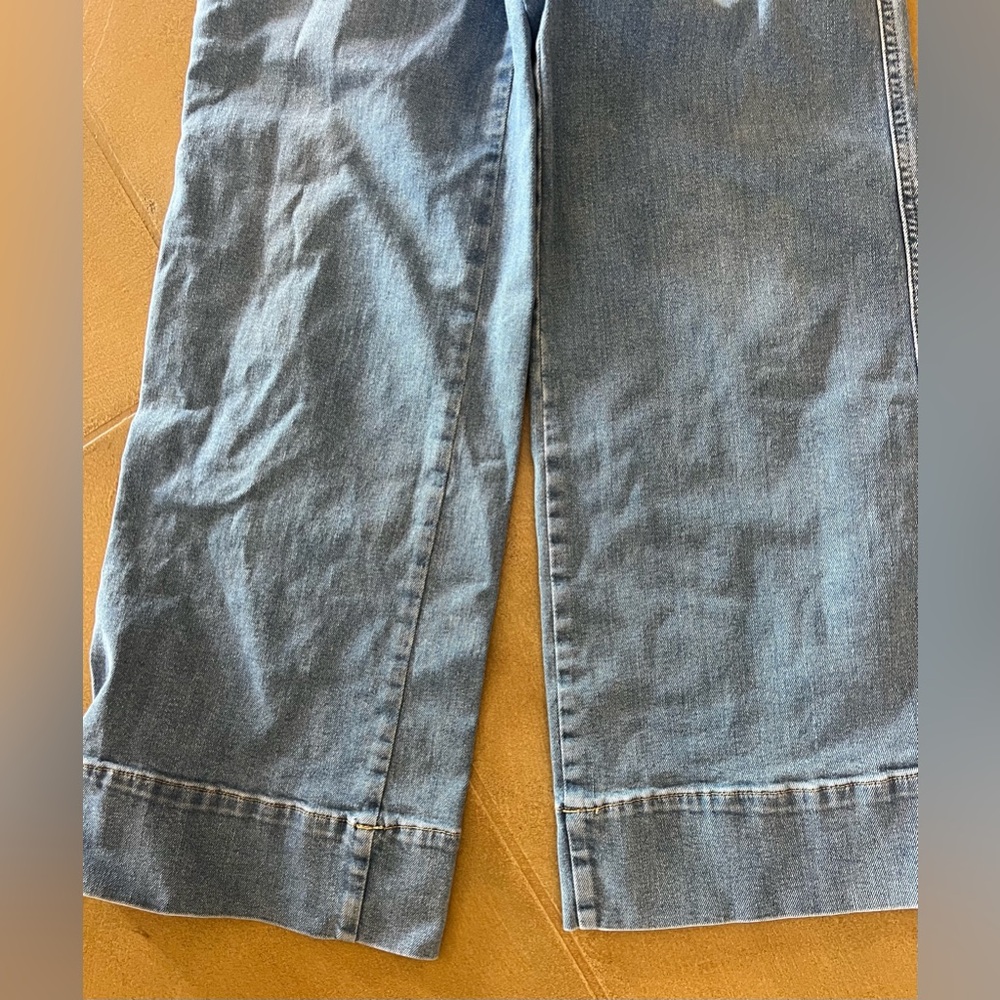 Free People Light Blue Denim Wide-Leg Jumpsuit - Picture 4 of 9